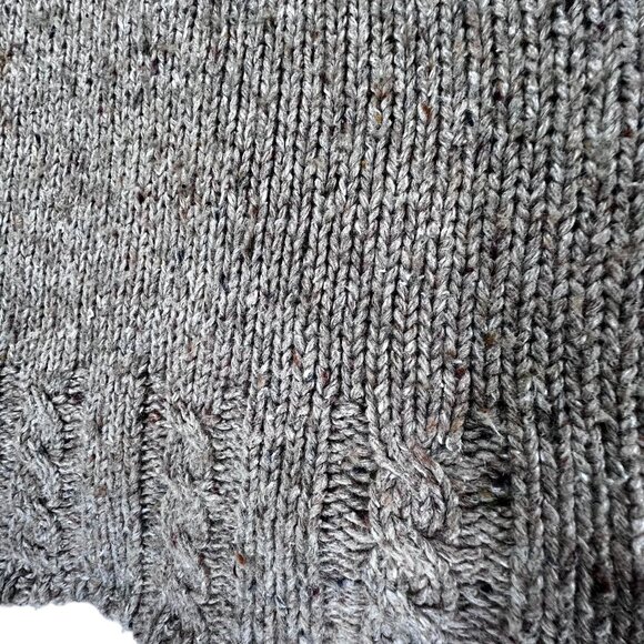 Talbots Knit Sweater Robin Bird Holly Branch Khaki Brown Collar Casual Comfy LG - Picture 6 of 12